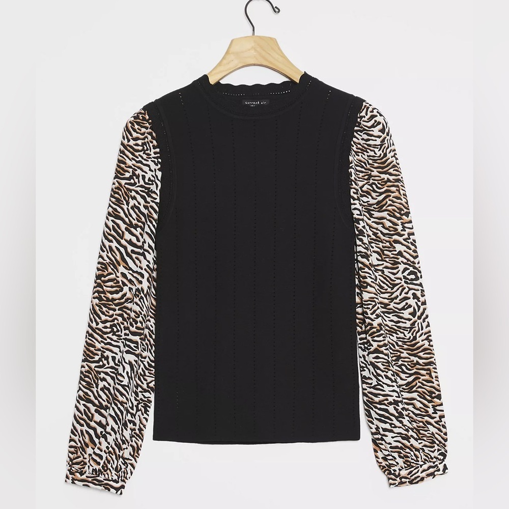 Anthropologie Current Air Susanne Pullover mixed media sweater NWT - Picture 8 of 9